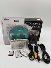 Nikon Coolpix S4300 16.0MP Compact Digital Camera Silver w/6X Zoom Bundle Tested