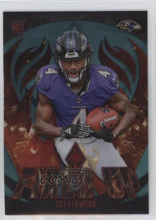 2023 Panini Phoenix Fired Up Teal 67/125 Zay Flowers #FU-16 Rookie RC 00d2