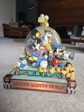Disney Store Snow Globe Mickey & Friends Silver Screen Debut Musical Vintage