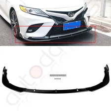 For 2018-2020 Toyota Camry Gloss Black Front Bumper Lip Spoiler Body Kit