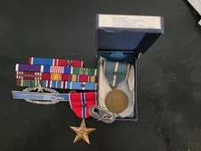 Korean War Medals Dated Box 1955-Both  Sterling CIB -Jump Wings -11-RIbbons Rack