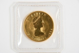 O44J10 Gold 999 Münze 1/ 4 Unze Elizabeth II 1986 10 Dollars Canada