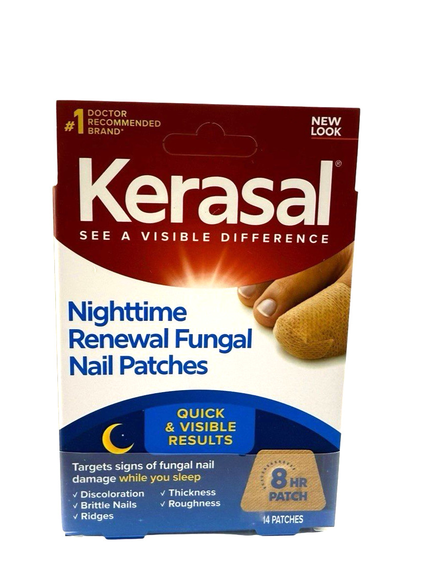 Kerasal Nighttime Renewal Fungal Nail 14 Patches -Overnight Nail Repair- 3 pack!