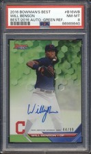 2016 Bowman's Best BEST 2016 AUTO GREEN REFRACTOR #/99 Will Benson ROOKIE PSA 8