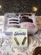 Vintage Hair Barrettes Clips LOT Marcasite Leather Acrylic Lucite SIGNED FRANCE