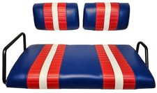 Yamaha G11 - G22 Staple On Golf Cart Seat Covers Red, White and Blue 