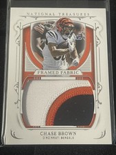 Chase Brown /49 3 color Framed Fabric Patch 2025 Panini National Treasures 