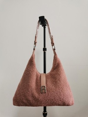 Adonis King Women's Sherpa Shoulder Bag / Purse Blush Pink New with Tags