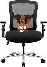 Big and Tall Office Desk Chair with Lumbar Support, 500lbs Heavy Duty Mesh Er...