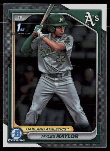 2024 Bowman #BCP-136 Myles Naylor Chrome Prospects Refractors #/499 - 第 1/2 張圖片