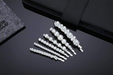 Pearl Hair Clips Barrettes Silver Wedding Decorative Bobby Pins Girls Bridal ...