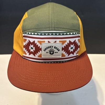 Mad Engine Smokey the Bear Aztec Print Five Panel Hat with Adjustable Strap Back