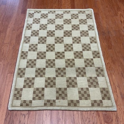 One Of a Kind Tibetan Wool Rug (3'8  X 5'7)