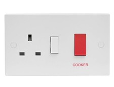 45amp Cooker Control Switch With Socket In White