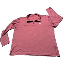 Nike Dri-FIT 1/4 Zip Long Sleeve Pullover Burgundy Men  s Large Athletic