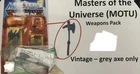 MOTU Vintage He-Man ‘84 Weapons Pak BATTLE AXE Masters of the Universe accessory