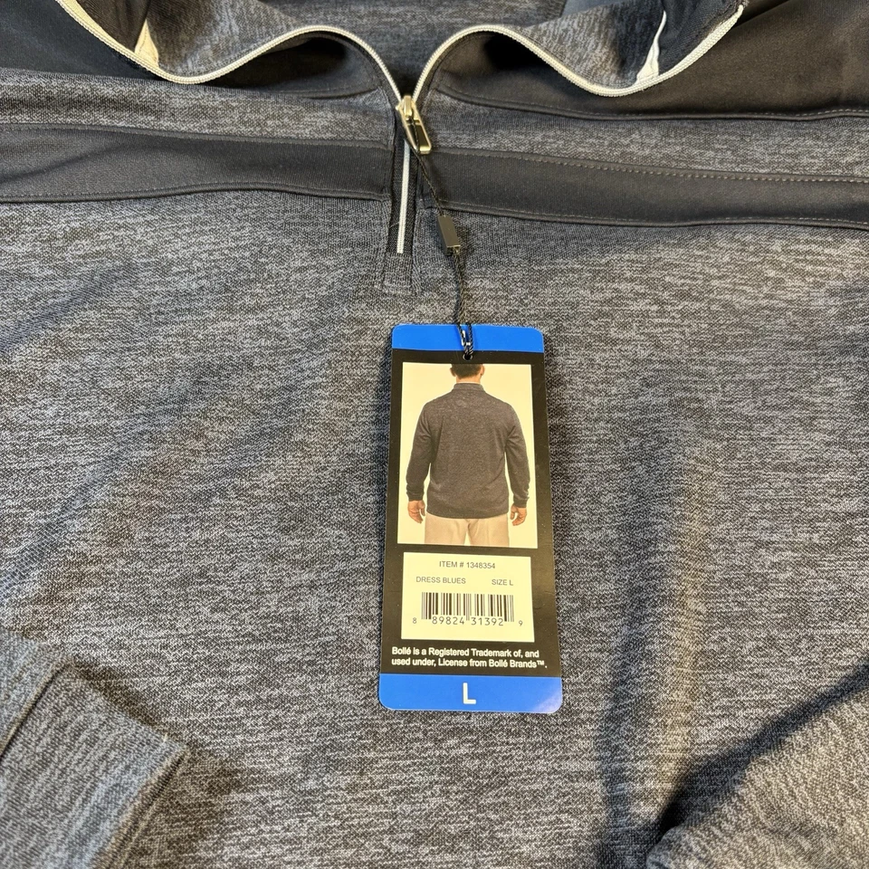 Pullover Bollé Para Hombre Gris Grande 1/4 Cremallera Rendimiento Golf Tenis Nuevo Con Etiquetas Foto 3 de 4