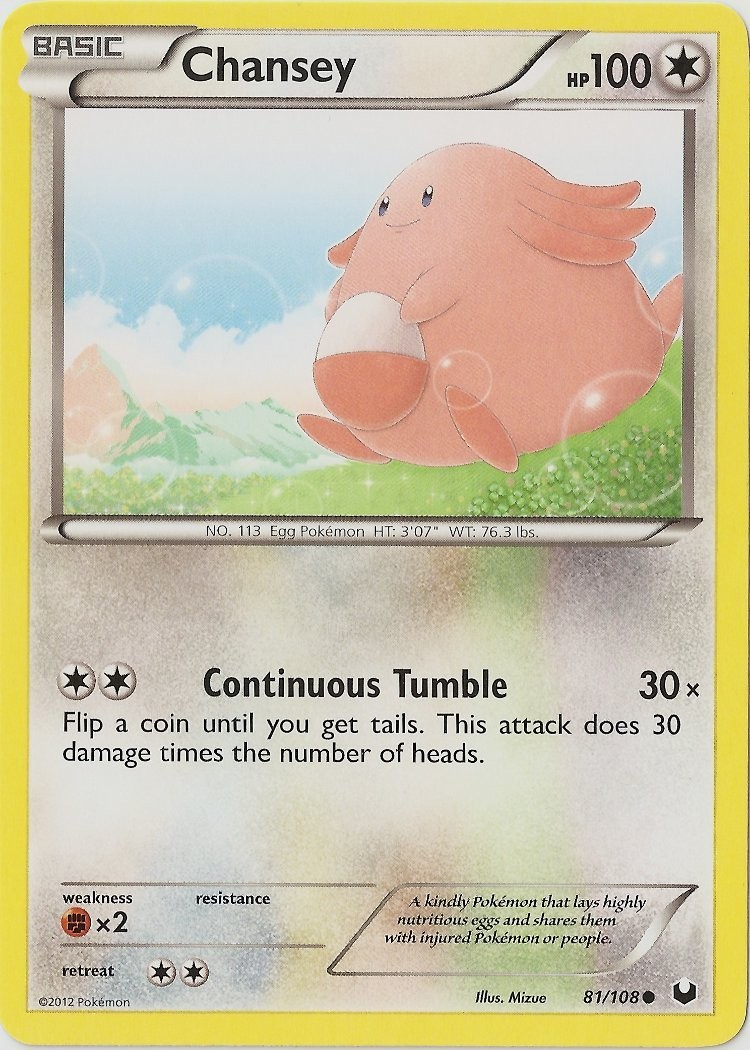 x4 Chansey - 81/108 - Common Pokemon BW5 Dark Explorers M/NM