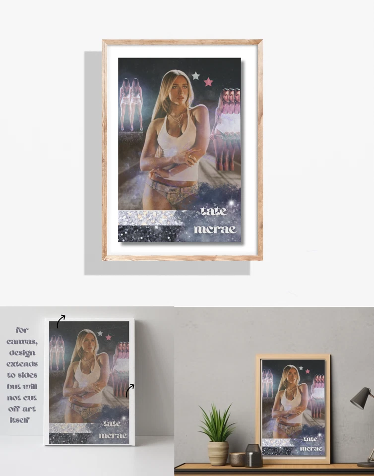 Póster de la Tate McRae | Impresión icónica de arte pop | Diseño de baile de gira | Haz brillante Foto 2 de 3