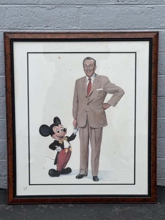 Mickey Mouse Disney Charles Boyer Lithograph "Partners"  1703/2500  W/ COA