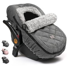 ACRABROS Car Seat Cover Baby: Winter Infant Carseat Canopy for Heather Grey