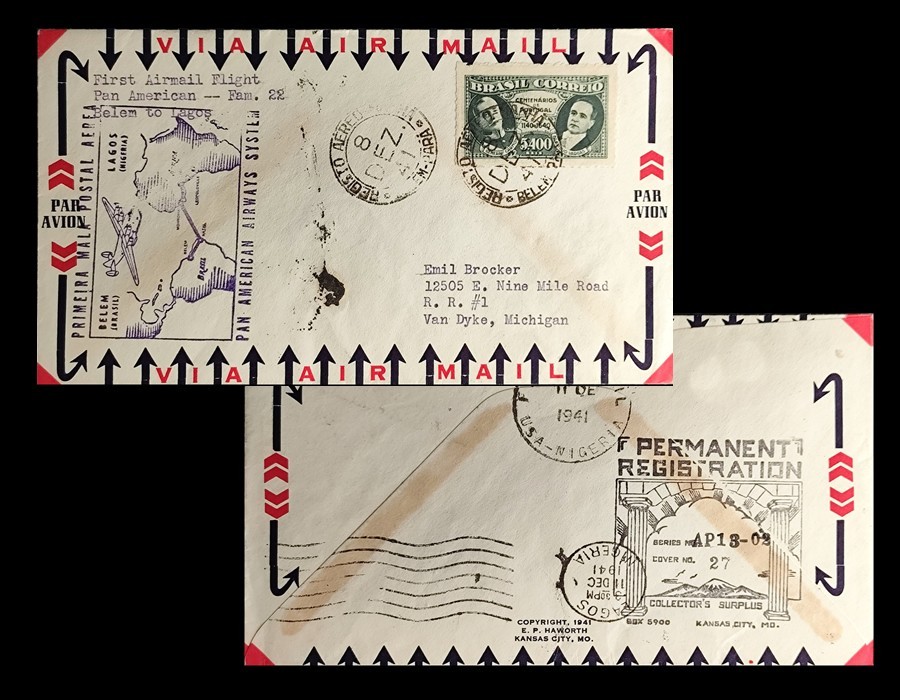 Cover 1941 To Van Dyke Michigan - EUA by Air Mail Belem Brazil - Aviation