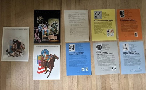 Set of 5 FDC's USPS First Day Issued Souvenir Pages f1978 Stamps & 3 Folders
