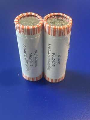 2026 Mayflower Compact Quarter Rolls- - 2 Roll Set (P & D Roll) - 2026 Quarters