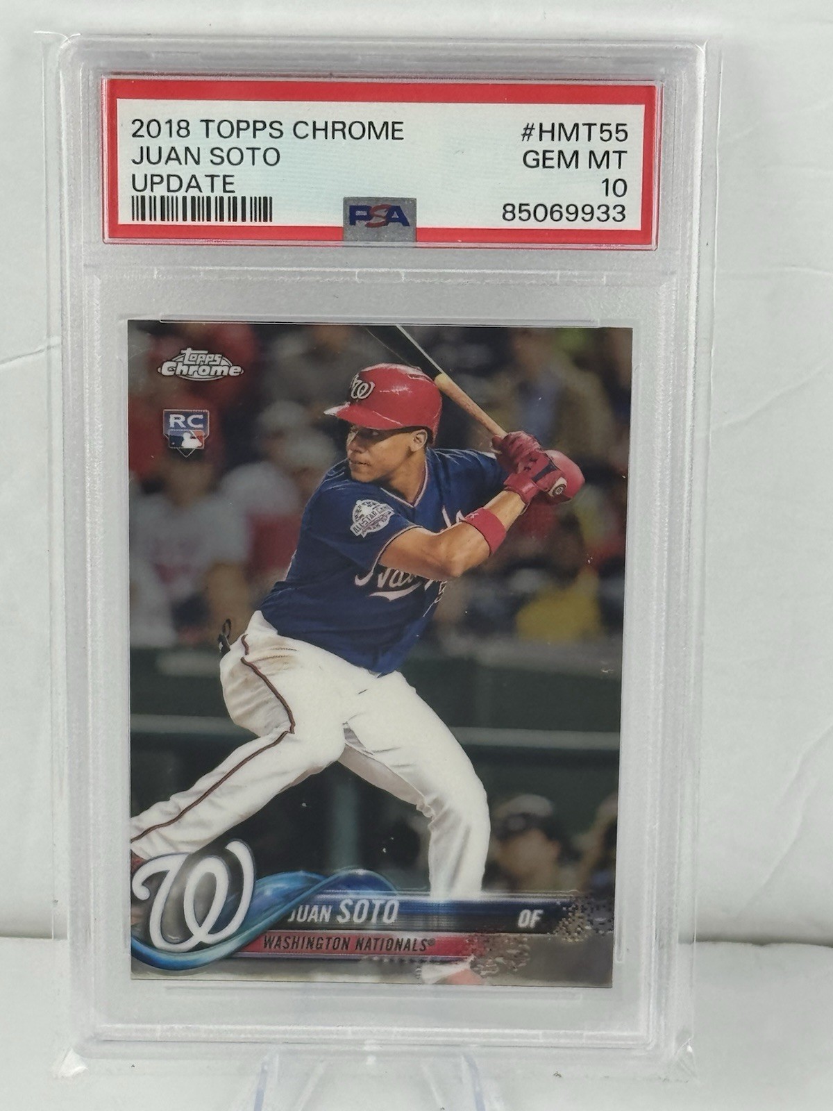 2018 Topps Chrome Update- Juan Soto- HMT55- PSA 10 Gem Mint- Rookie Card- RC view 1