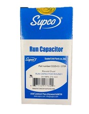 Supco Capacitor Round Dual Run 25 5 uf mfd 370/440 Volts for HVAC Motors