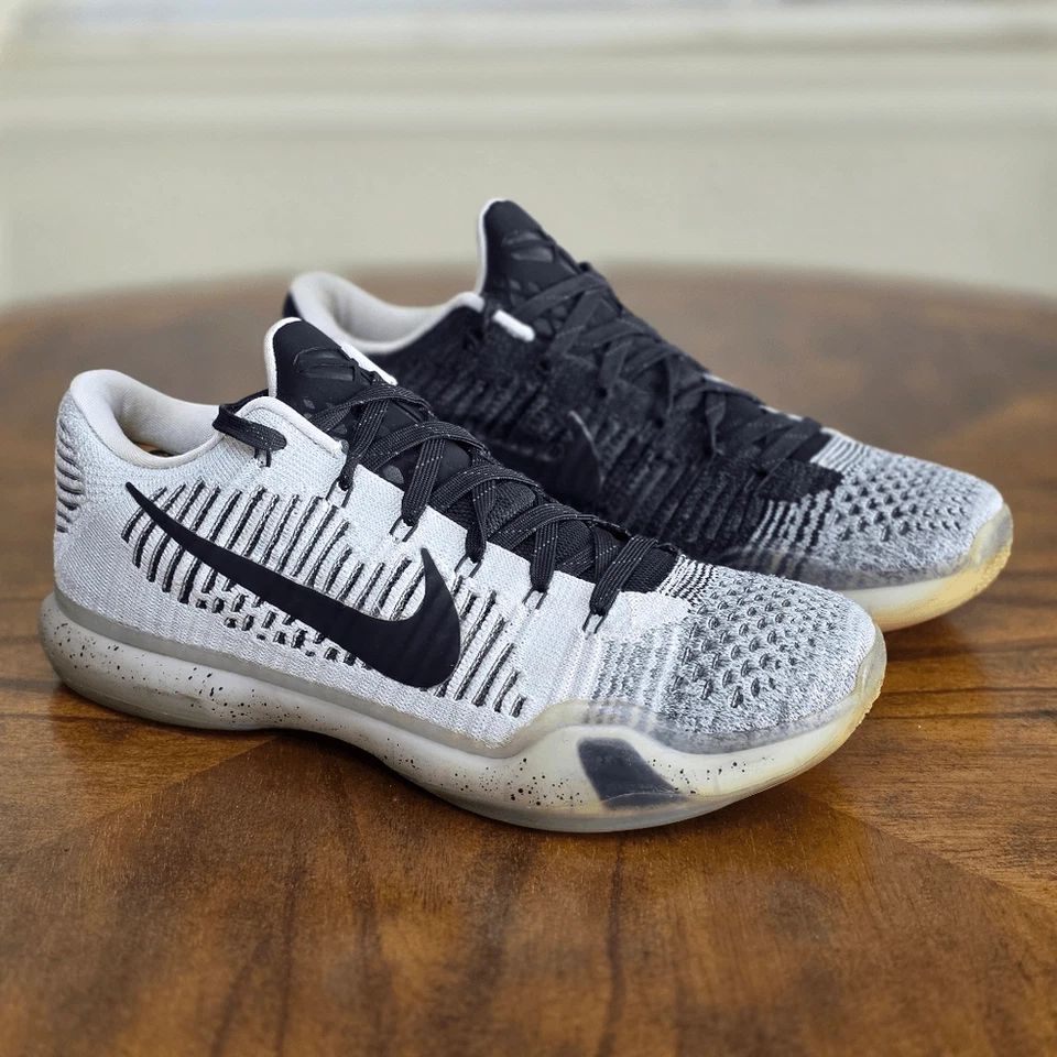 Nike Kobe 10 Elite Low Premium Shark Jaw Black White Basketball Shoes Men's 10.5 - Image 3 of 4
