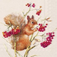 Ihr Tammy Cocktail-Servietten Papier-Servietten Motiv Herbst 25X25 Cm Creme