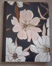 Floral Black Pink Composition Book Wide Ruled 80 Sheets Pen Gear Flower Glitter