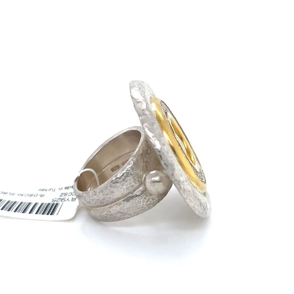Gurhan Moon Beam Diamonds Sterling & 24k Gold Accent Round Top Ring - Size 6 - Image 3 of 4