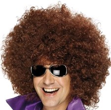 Smiffys Mega Huge Unisex Afro Wig - Brown New