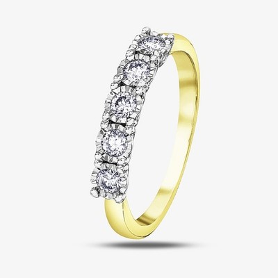 Halb-Ewigkeitsring 9 kt Gelbgold 0,33 kt Diamant 50 m02 YW/33-10