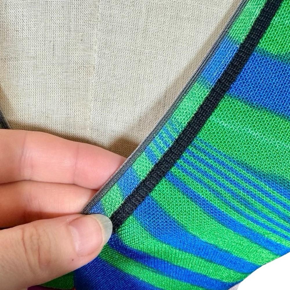 MISSONI Zig Zag Pattern Viscose Patchwork V Neck … - image 6