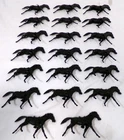Vintage 1960's 1970's Louis Marx 20 Plastic 2.5" Black Horse Figure Lot
