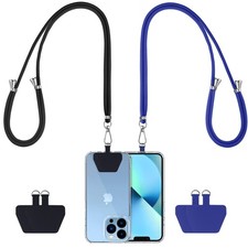 CACOE Phone Lanyard 2 Pcs-2 Pcs Adjustable Neck Strap, 4 Pcs Phone Patches, U...