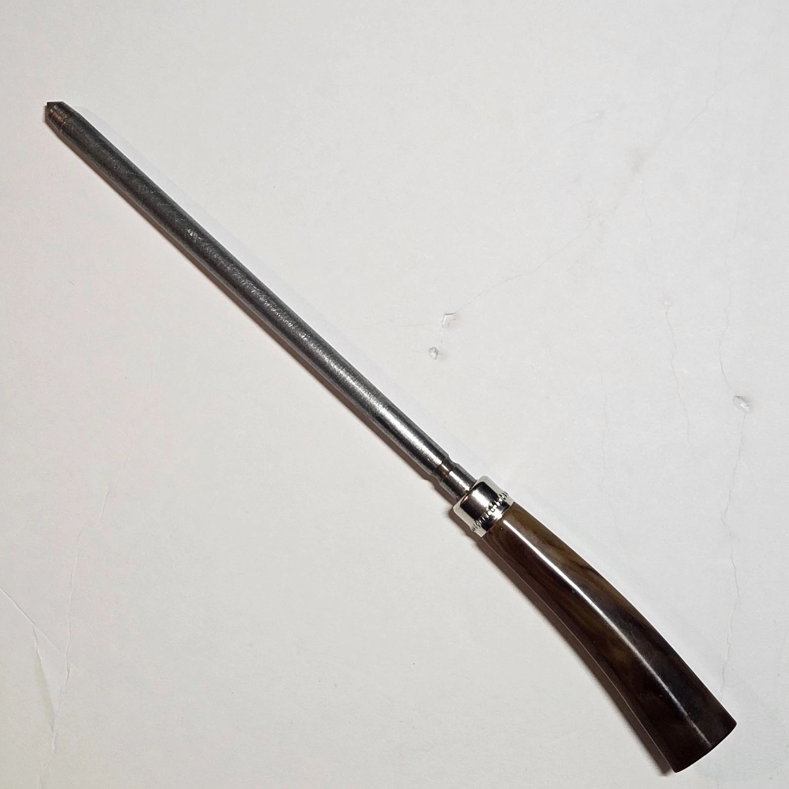 Vintage Antique Horn Handle Knife Sharpening Steel Honing Rod