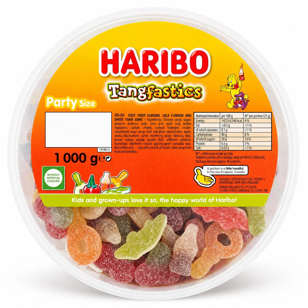Haribo Tangfastics 1Kg Drum - Image 2