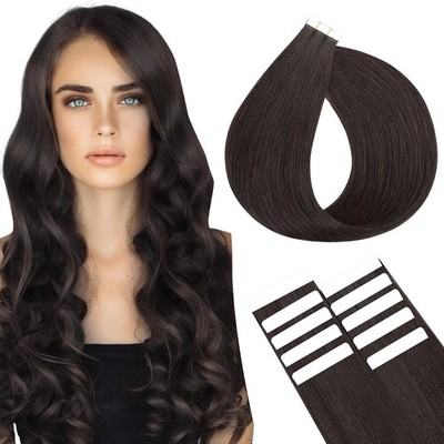 10 Stück Tape Extensions Echthaar, 14'' Dünne Tapes Klebestreifen Extensions, ...