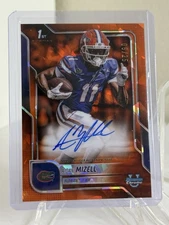 2025 Bowman University Chrome Sapphire Aidan Mizell #BCA-AM Orange Auto /25 RC