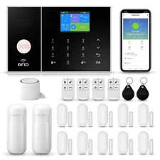 4G Smart Home Security Alarm Kit, Wireless WiFi Home Alarm System with Siren,...