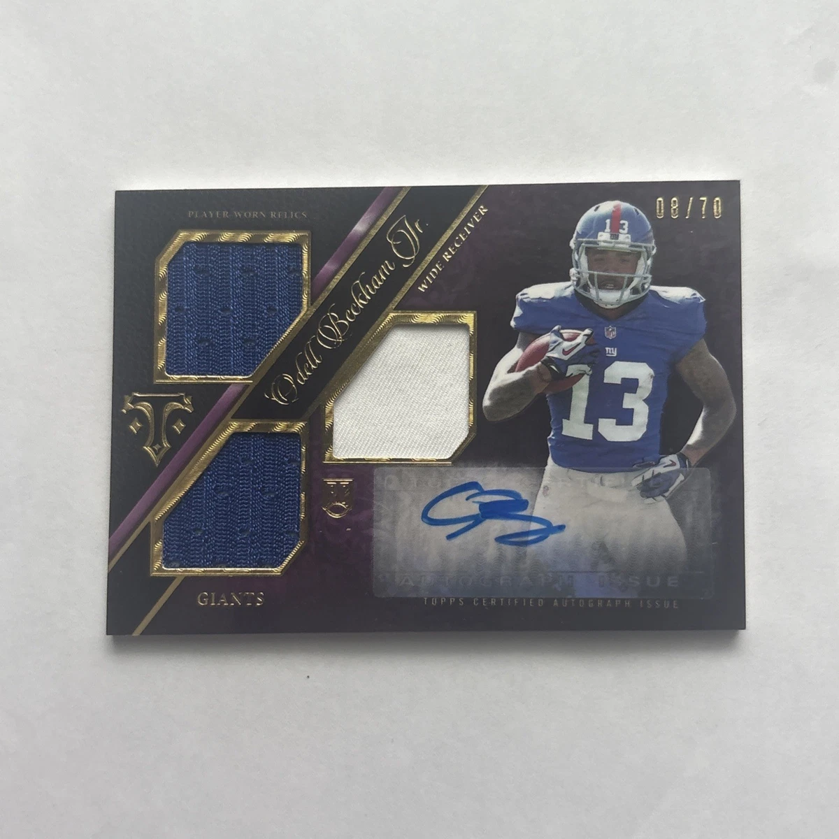 Football Sports Odell Beckham Jr. Autographed Trading Cards for