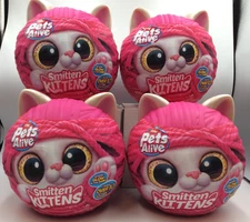 Pets Alive Smitten Kittens Surprise Mystery Plush Pet Cat Interactive, PACK OF 4
