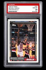 1992-93 Topps Michael Jordan Card #141 Chicago Bulls Gem Mint Graded 10