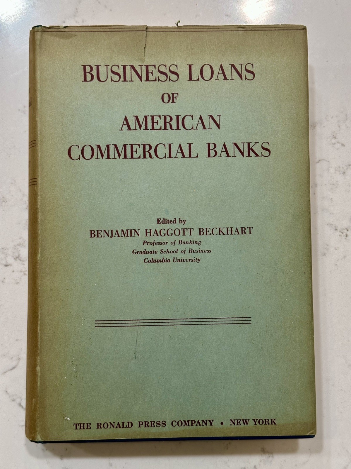 Rare Business Loans Of American Commercial Banks Beckhart 1959 Hardcover Mint