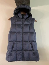 Marc New York Andrew Marc Blue Womens Med Down Hooded Vest