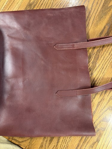 ABLE Selam Tote Maroon Leather Large Magazine Purse Book Bag - Picture 15 of 15